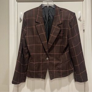 Vtg Collections Blazer Women’s 8 Houndstooth Check Academia Preppy Equestrian